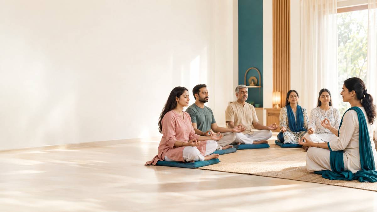 Practitioner holding a mudra
